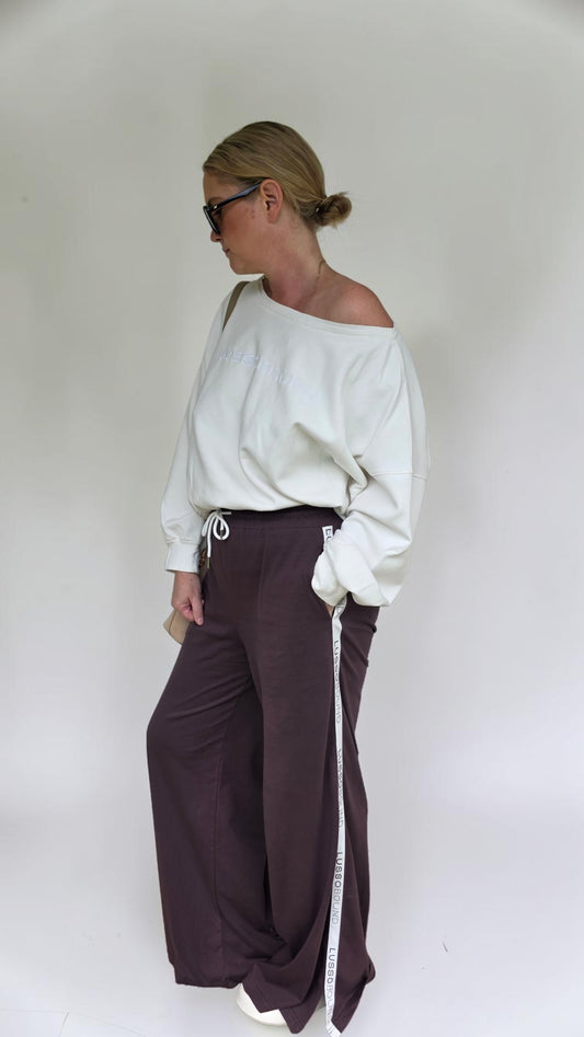 Lusso Wide Leg Pants - Chocolate