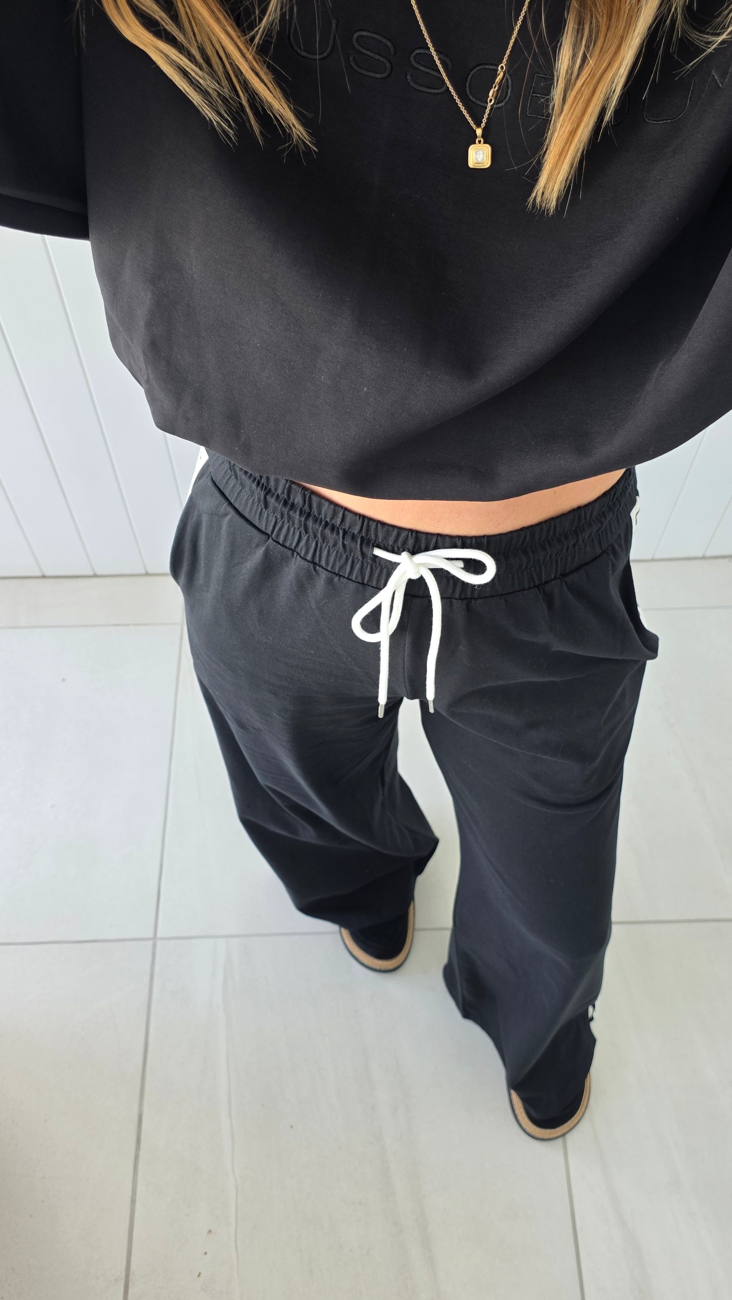 Lusso Wide Leg Pants - Black
