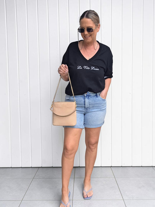 La Vita Lusso Oversized Tee - Black