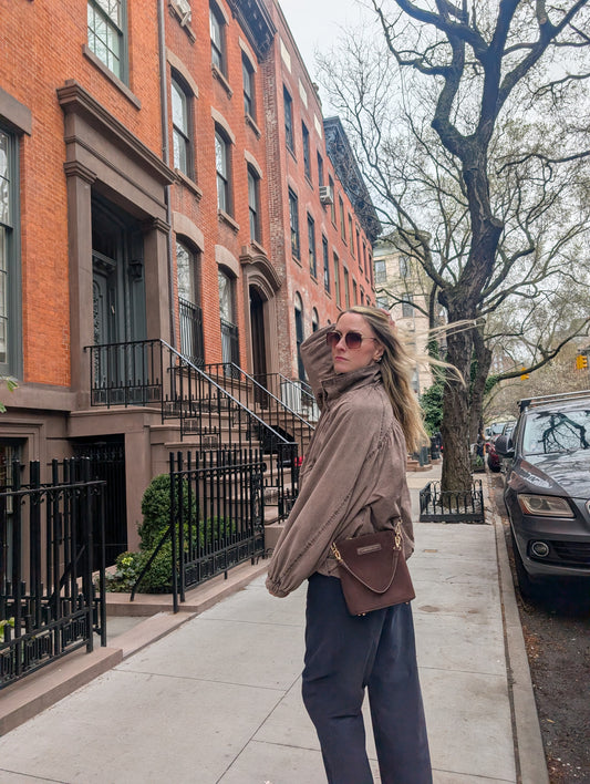The Suede Mini Florence Crossbody - Deep Mocha