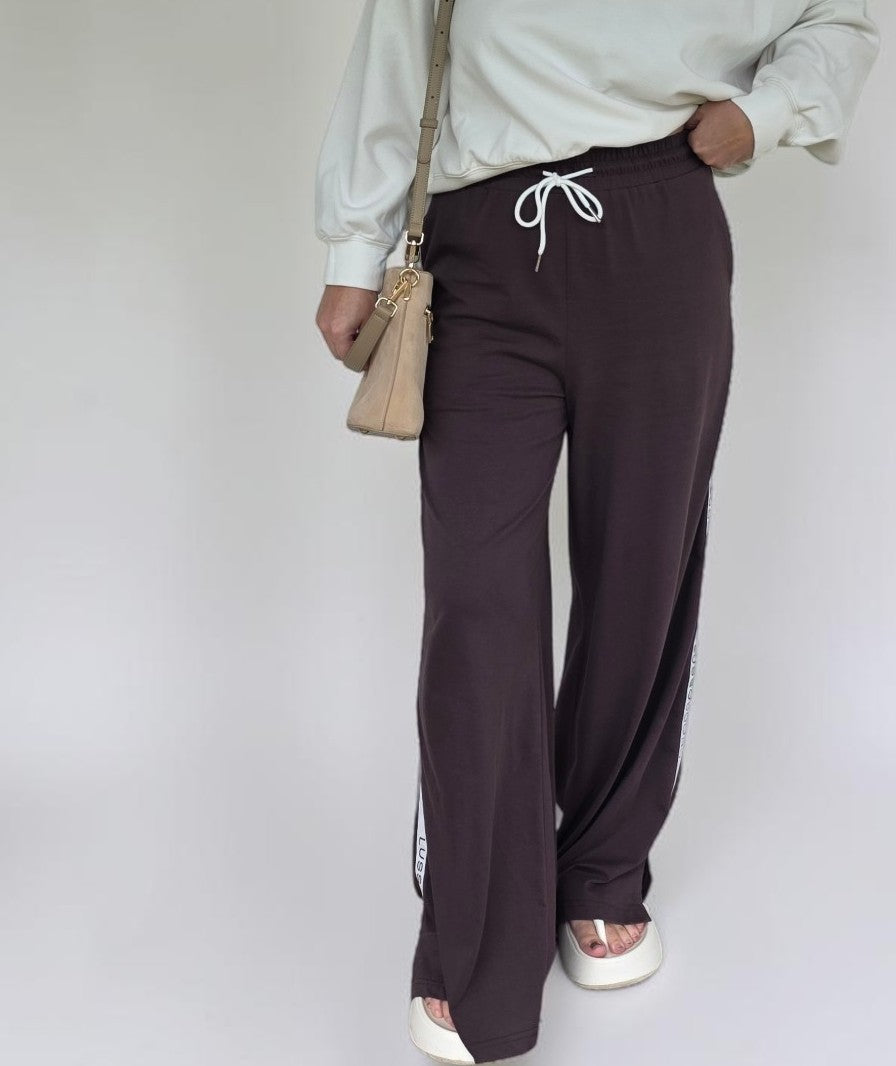 Lusso Wide Leg Pants - Chocolate