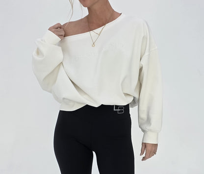 The Layover Off-Shoulder Sweater - White