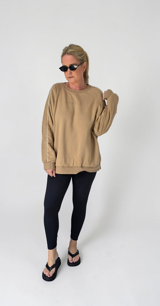 The Track Sweater - Latte
