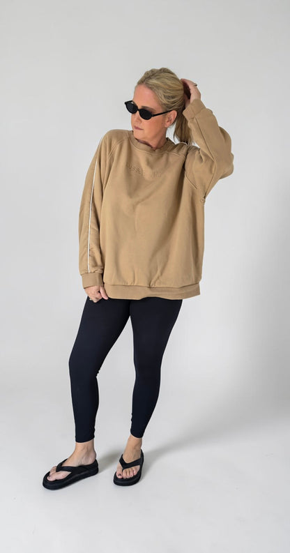 The Track Sweater - Latte