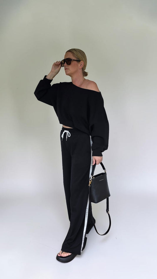 Lusso Wide Leg Pants - Black
