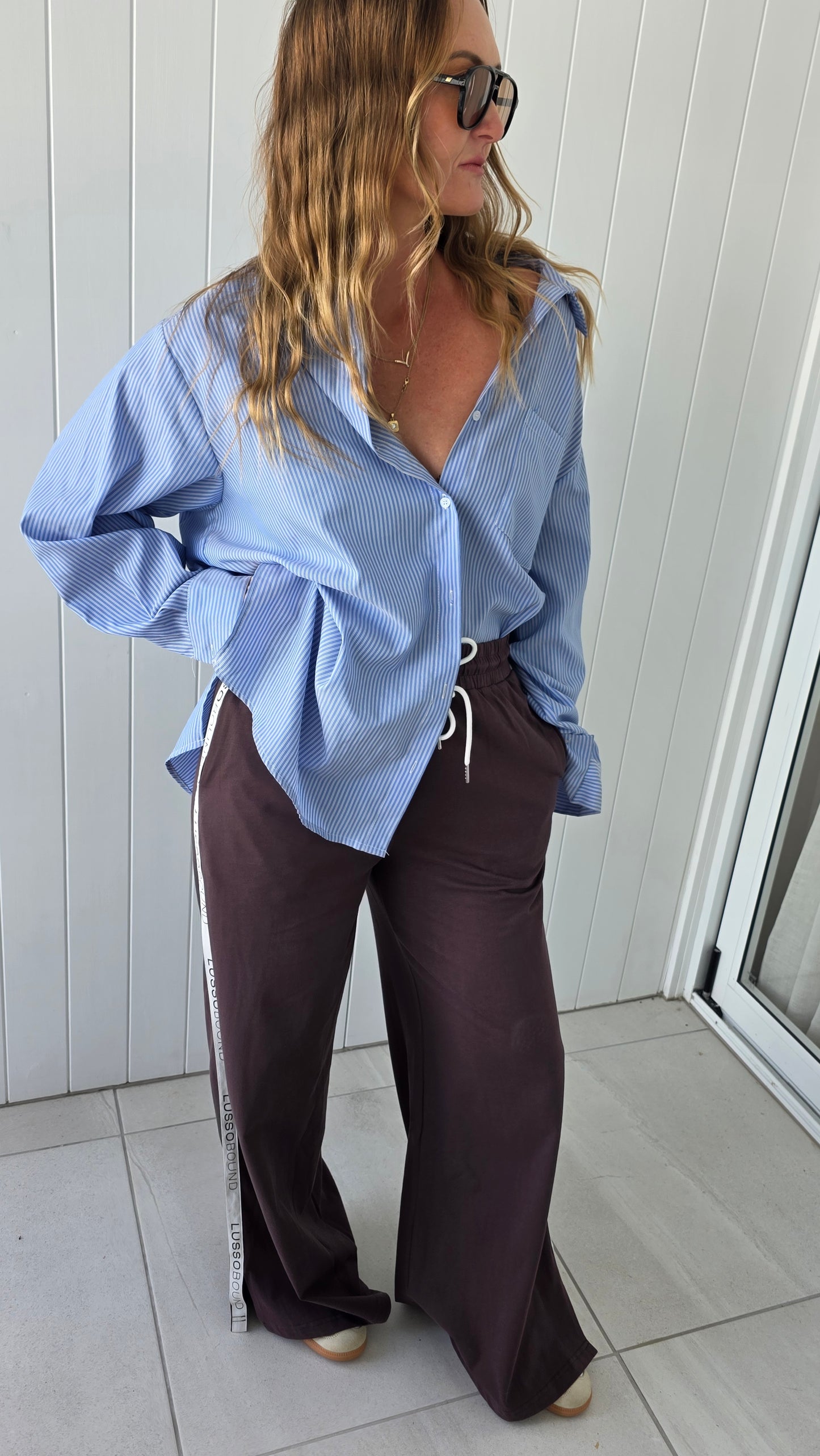 Lusso Wide Leg Pants - Chocolate