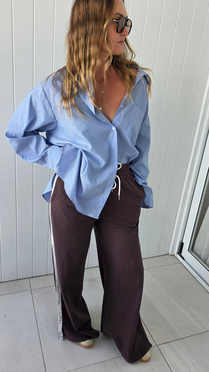 Lusso Wide Leg Pants - Chocolate