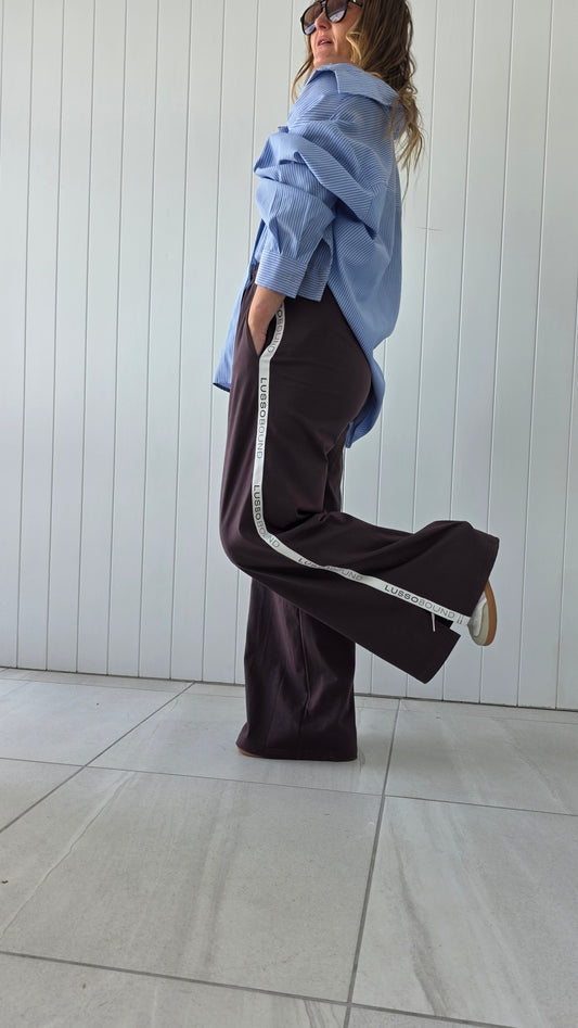 Lusso Wide Leg Pants - Chocolate