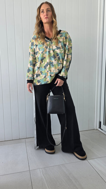 Lusso Wide Leg Pants - Black