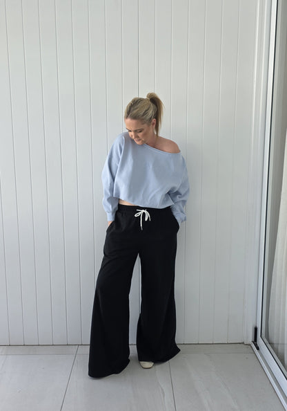 Lusso Wide Leg Pants - Black