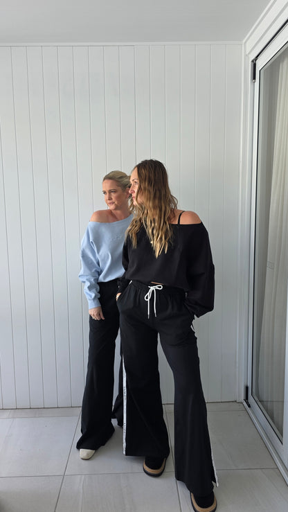 Lusso Wide Leg Pants - Black