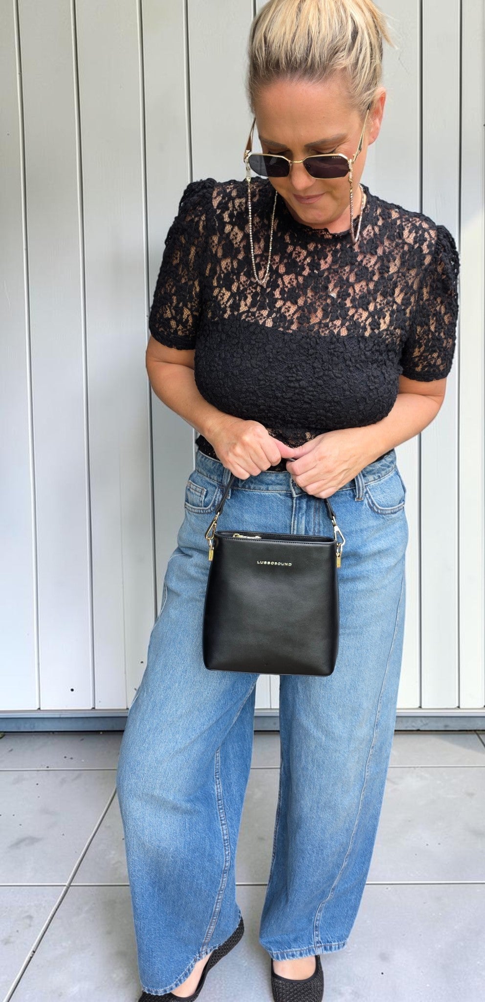 The Leather Mini Florence Crossbody - Black