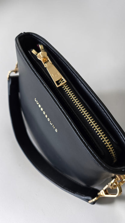 The Leather Mini Florence Crossbody - Black