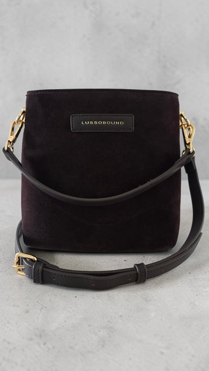 The Suede Mini Florence Crossbody - Deep Mocha