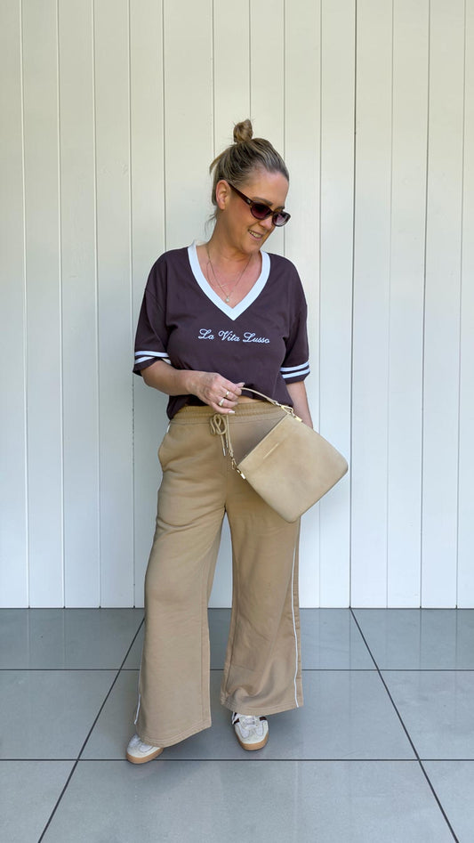 The Track Pants - Latte