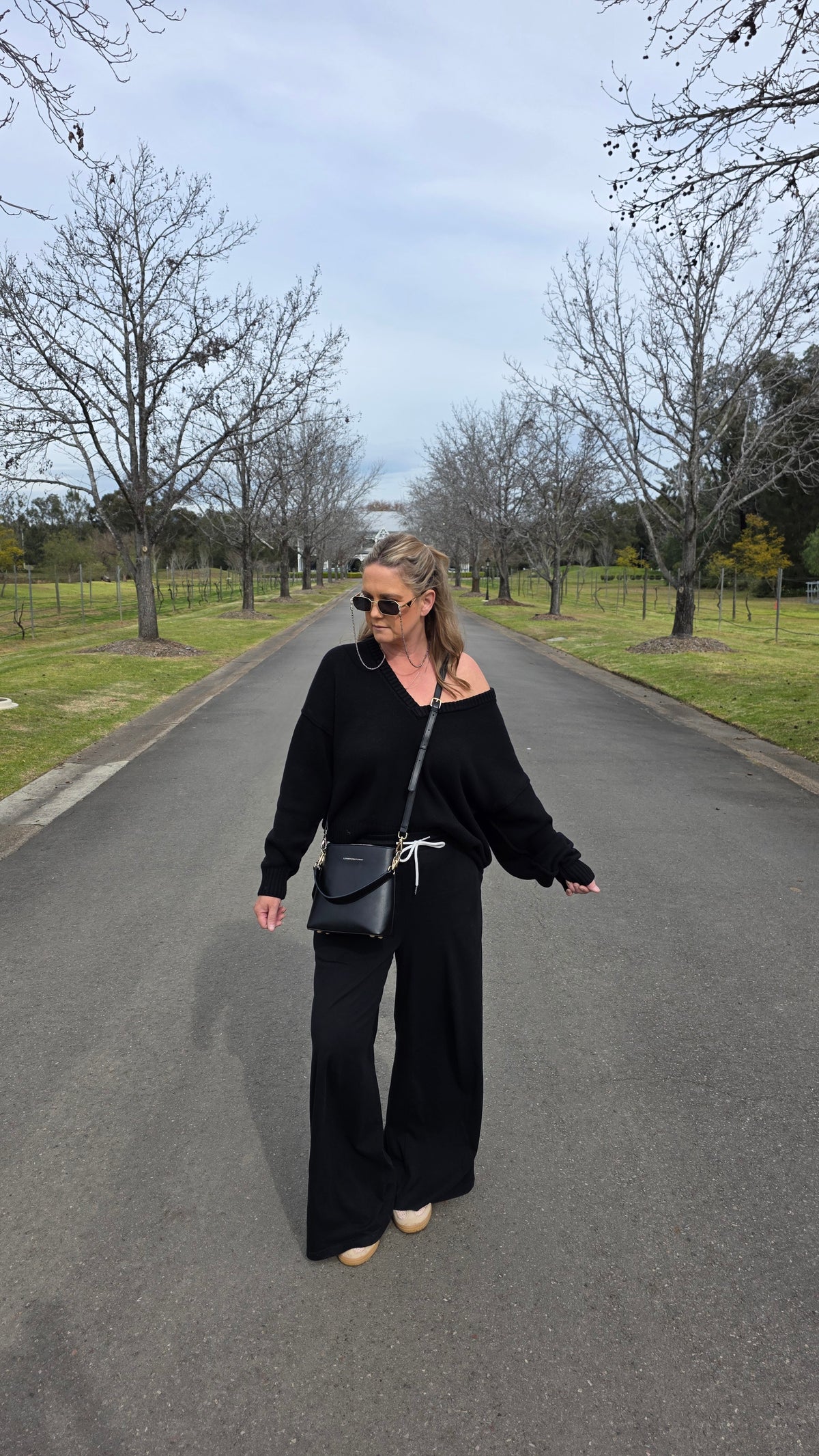 Lusso Wide Leg Pants - Black
