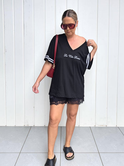La Vita Lusso Oversized Tee - Black