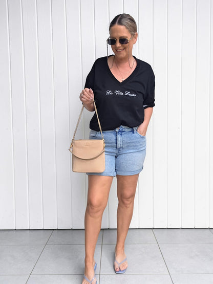 La Vita Lusso Oversized Tee - Black