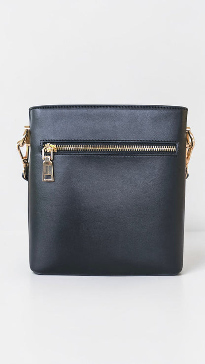 The Leather Mini Florence Crossbody - Black