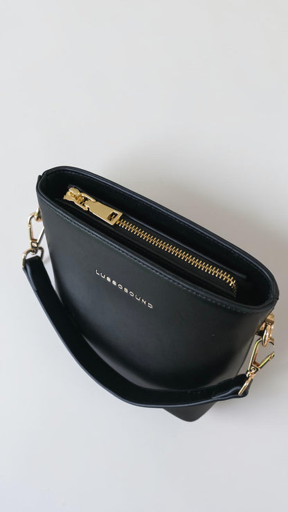 The Leather Mini Florence Crossbody - Black