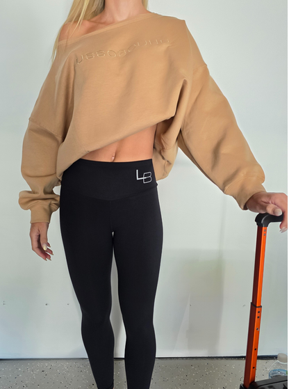 The Layover Off-Shoulder Sweater - Warm Camel