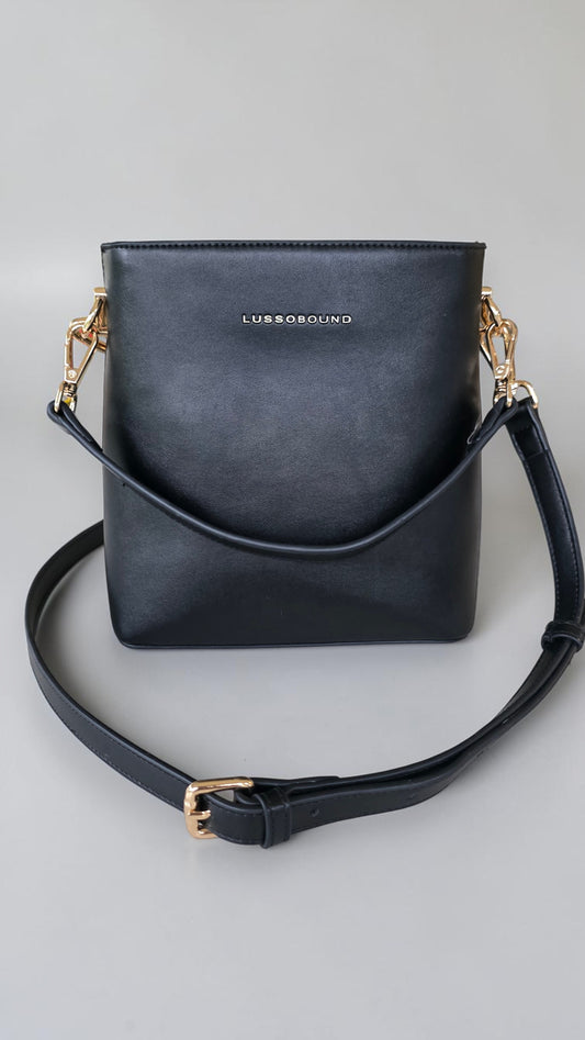 The Leather Mini Florence Crossbody - Black