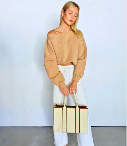 The Layover Off-Shoulder Sweater - Warm Camel