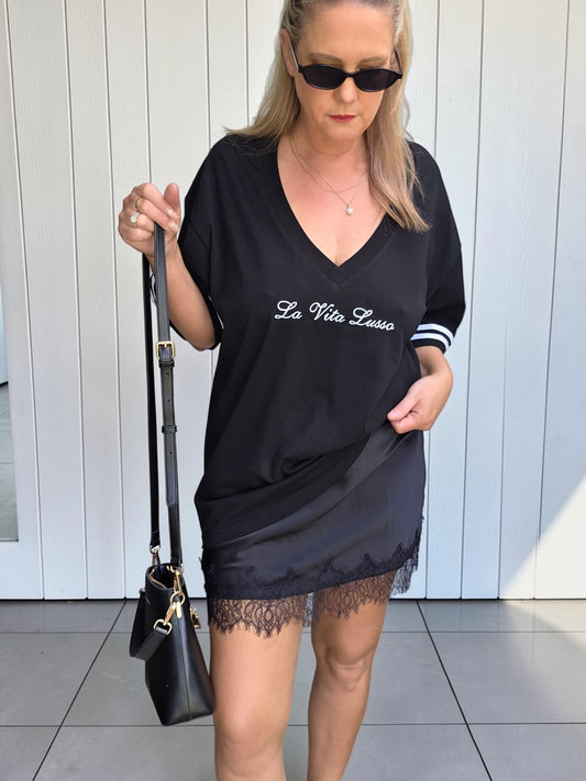 La Vita Lusso Oversized Tee - Black
