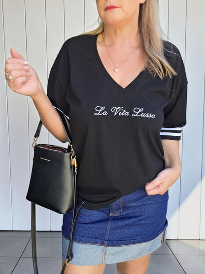 La Vita Lusso Oversized Tee - Black