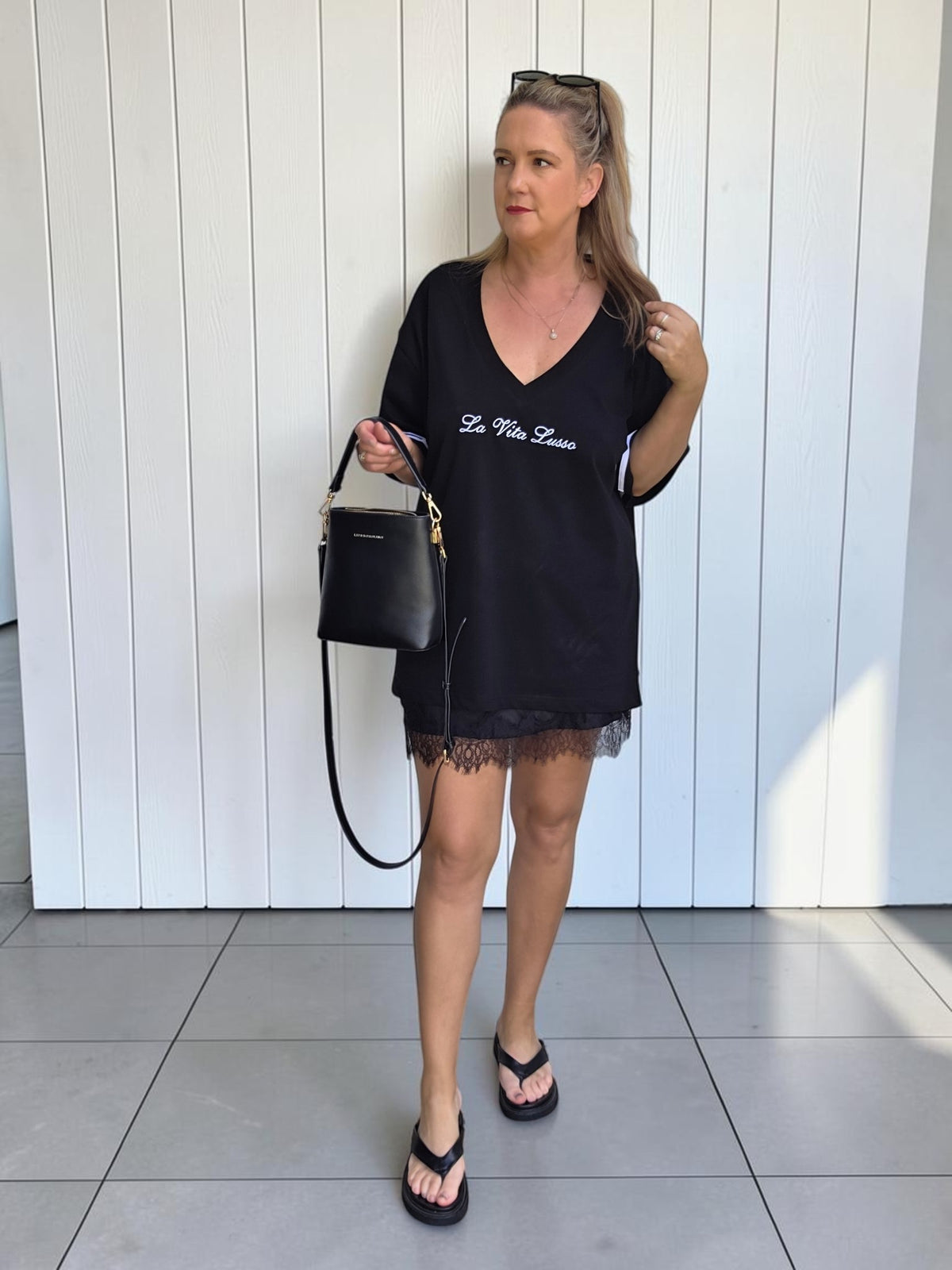 La Vita Lusso Oversized Tee - Black