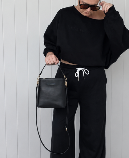 The Leather Mini Florence Crossbody - Black