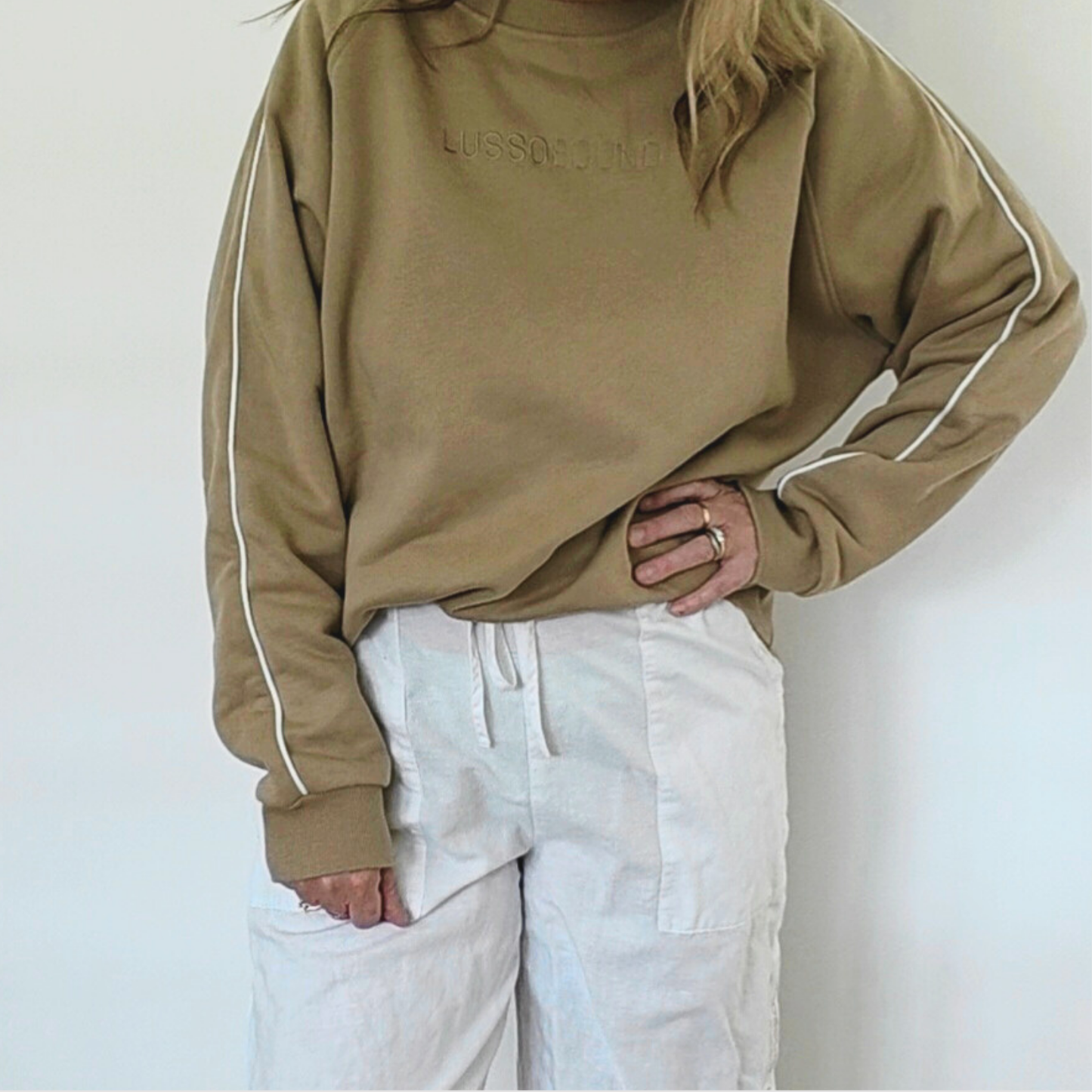 The Track Sweater - Latte