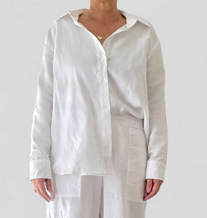 White women's linen shirt