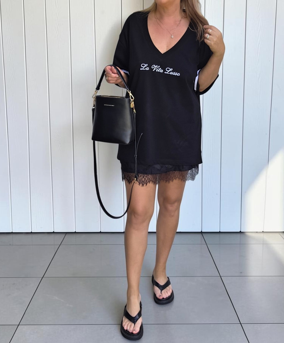 La Vita Lusso Oversized Tee - Black