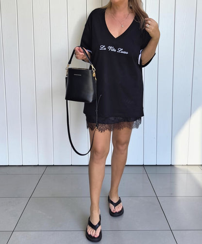 La Vita Lusso Oversized Tee - Black