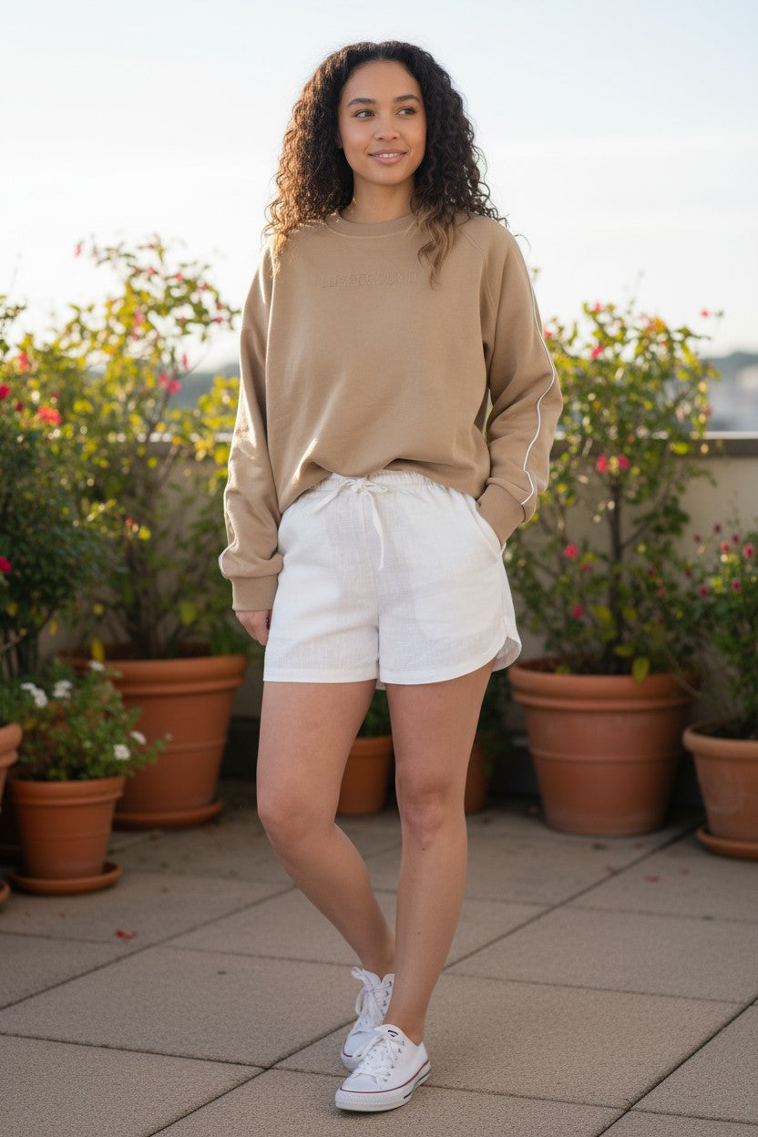 The Track Sweater - Latte