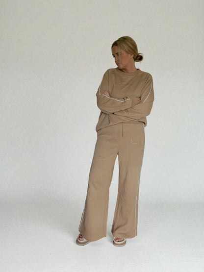 The Track Sweater - Latte