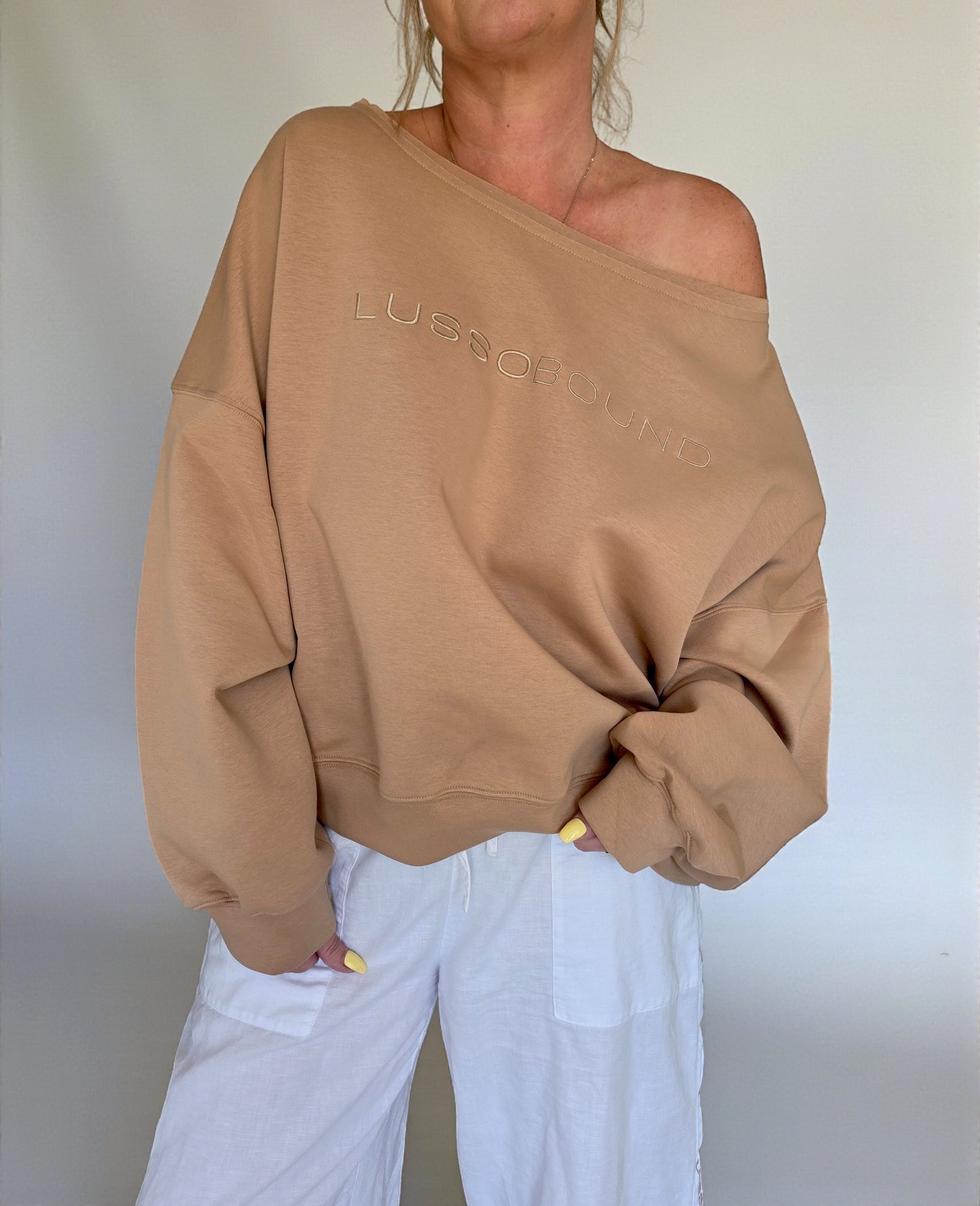 The Layover Off-Shoulder Sweater - White